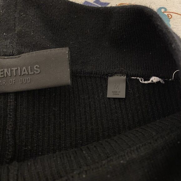 Essentials Fear of God Ribbed Knit Leggings Sz M Black High Rise Travel Outdoor - Picture 6 of 7
